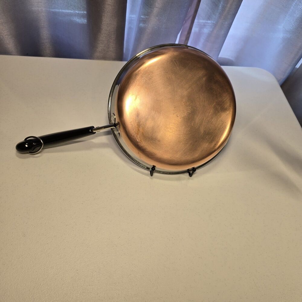 Vintage Revere Ware 9" Copper Bottom Frying Pan Skillet 1801 Clinton